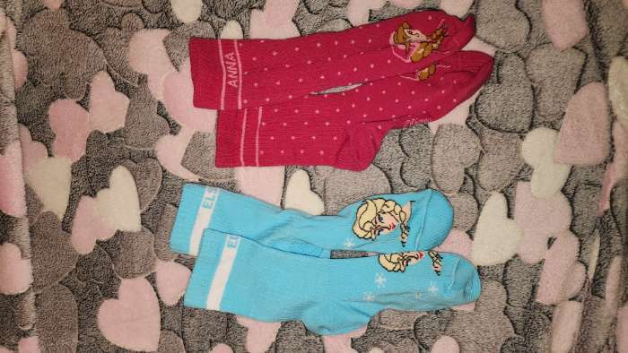 Фотография покупателя товара Набор носков «Холодное сердце», 2 пары, цвет розовый/голубой, 18-20 см
