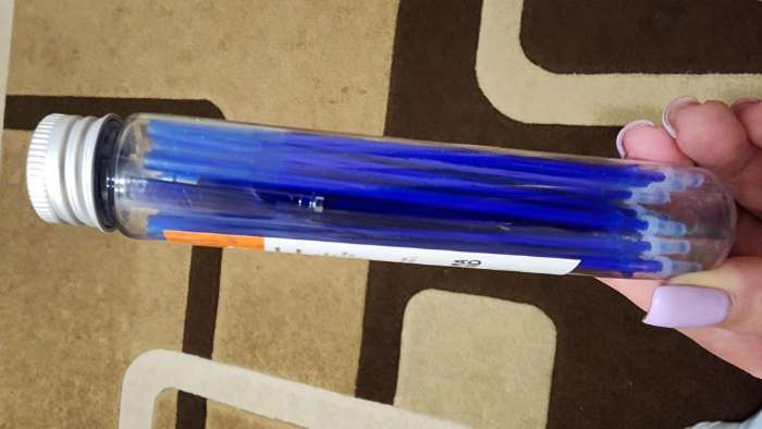 Фотография покупателя товара Набор ручка гелевая со стираемыми чернилами, пишущий узел 0.5 мм, чернила синие+9 синих стержней - Фото 9