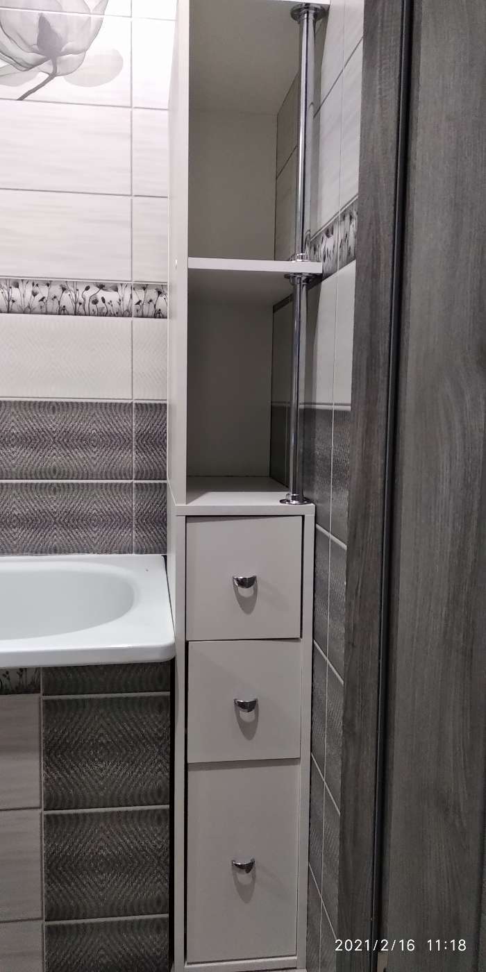 Фотография покупателя товара Тумба напольная для ванной комнаты "Вега 2005" белая, 48 х 23 х 161 см