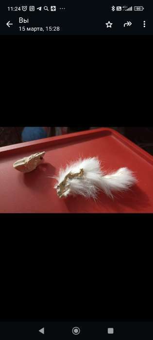 Фотография покупателя товара Мышь из натурального меха, 5 см, белая - Фото 1