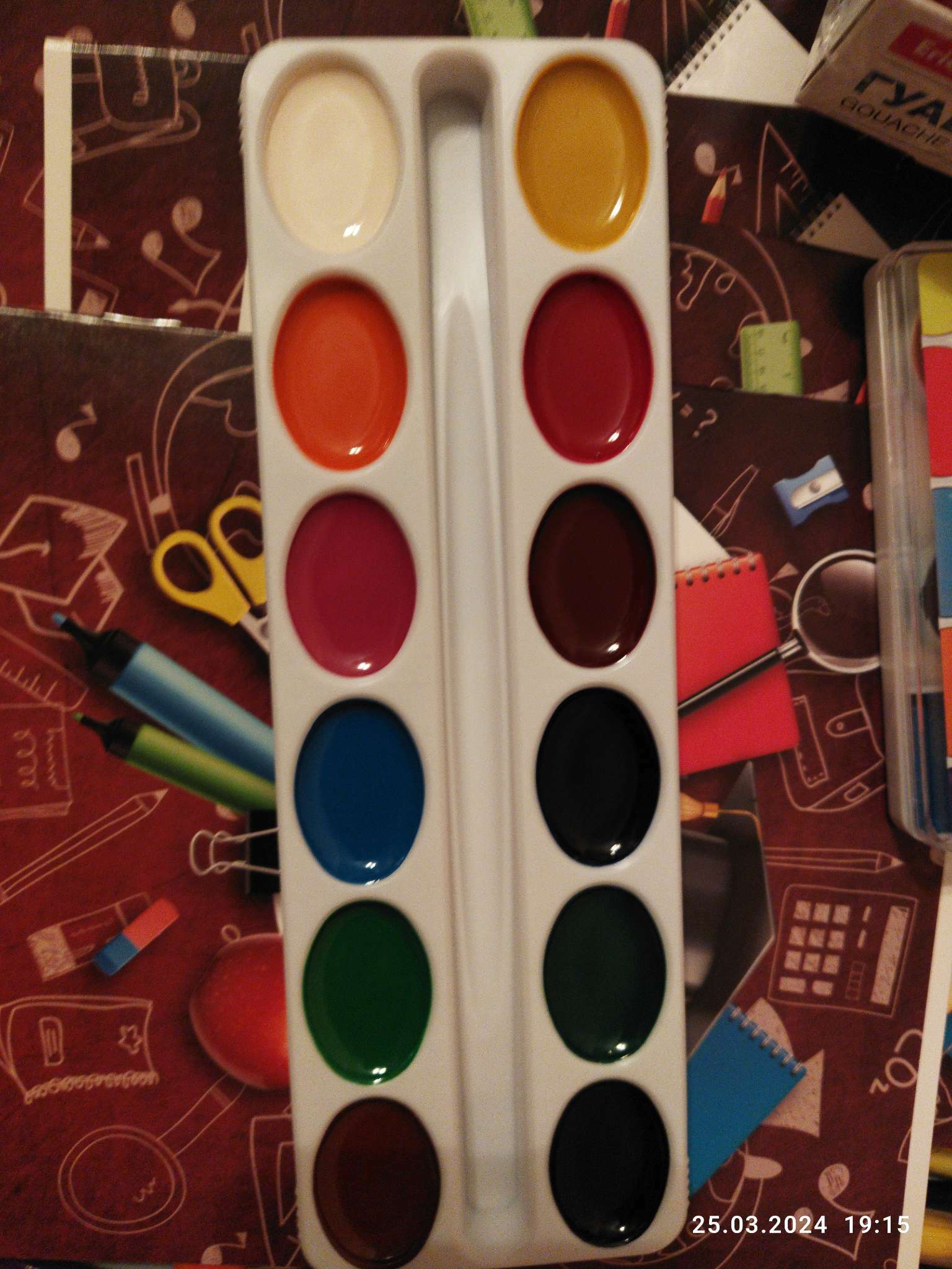 Фотография покупателя товара Акварель 12 цветов ErichKrause Basic, медовая, пластик, картонный пенал, без кисти - Фото 1