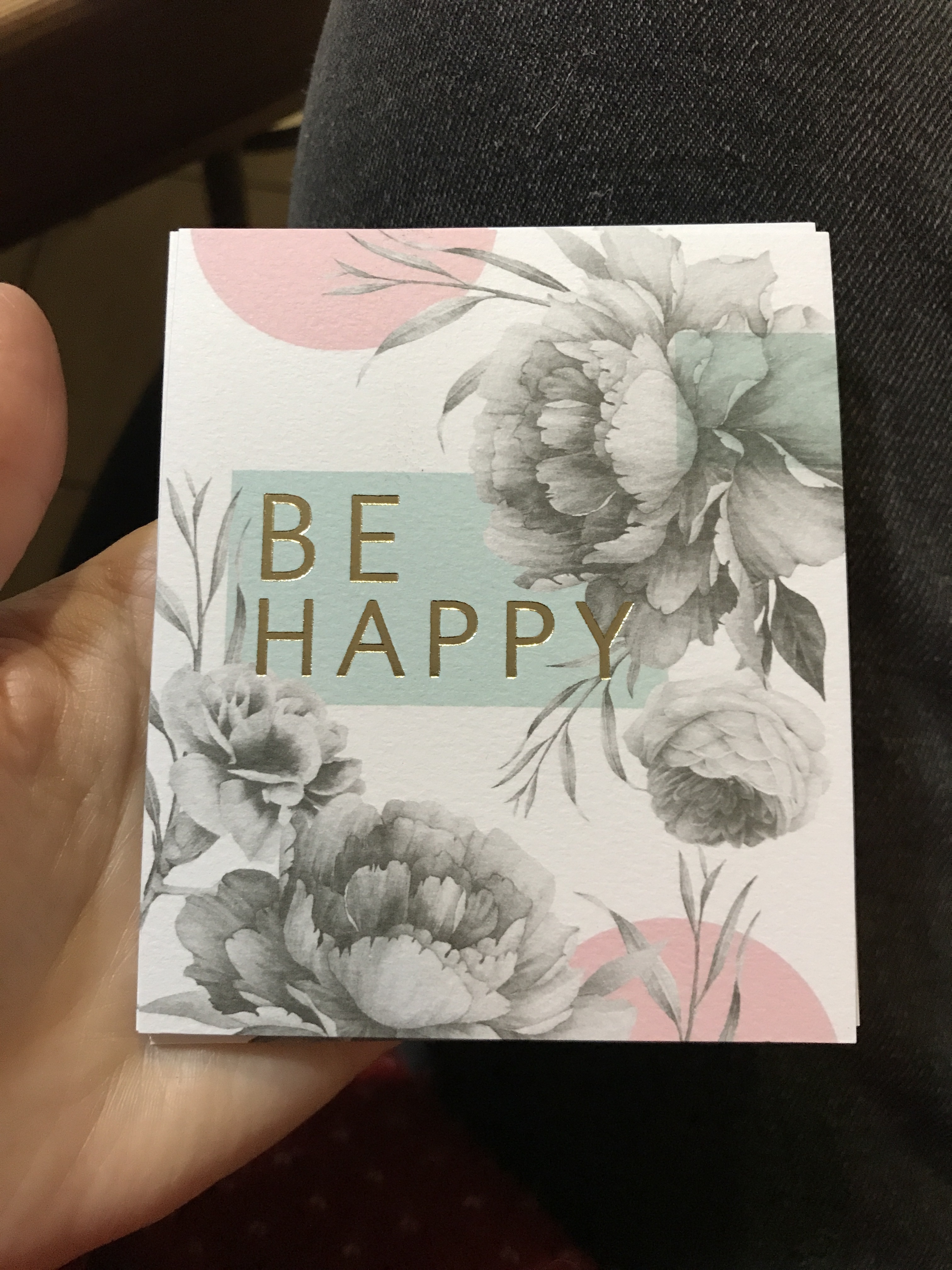 Фотография покупателя товара Открытка на акварельном картоне с тиснением Be Happy, 8,8 х 10,7 см - Фото 1