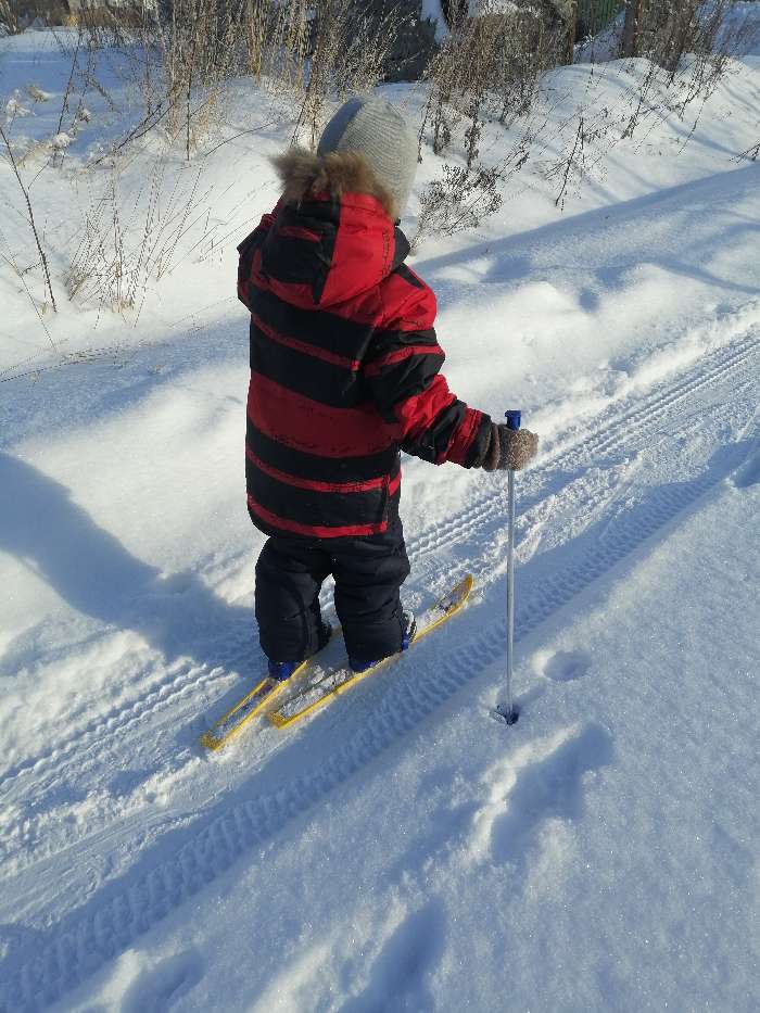 Фотография покупателя товара Лыжи детские «Олимпик-спорт» (снегири) с палками, 66/75 см - Фото 3