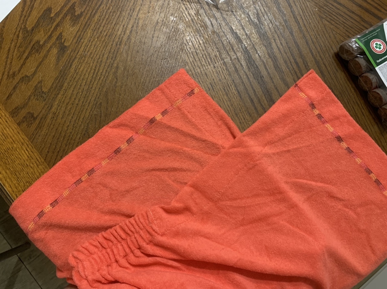Фотография покупателя товара Килт(юбка) женский махровый с вышивкой 80х150см, коралловый - Фото 1