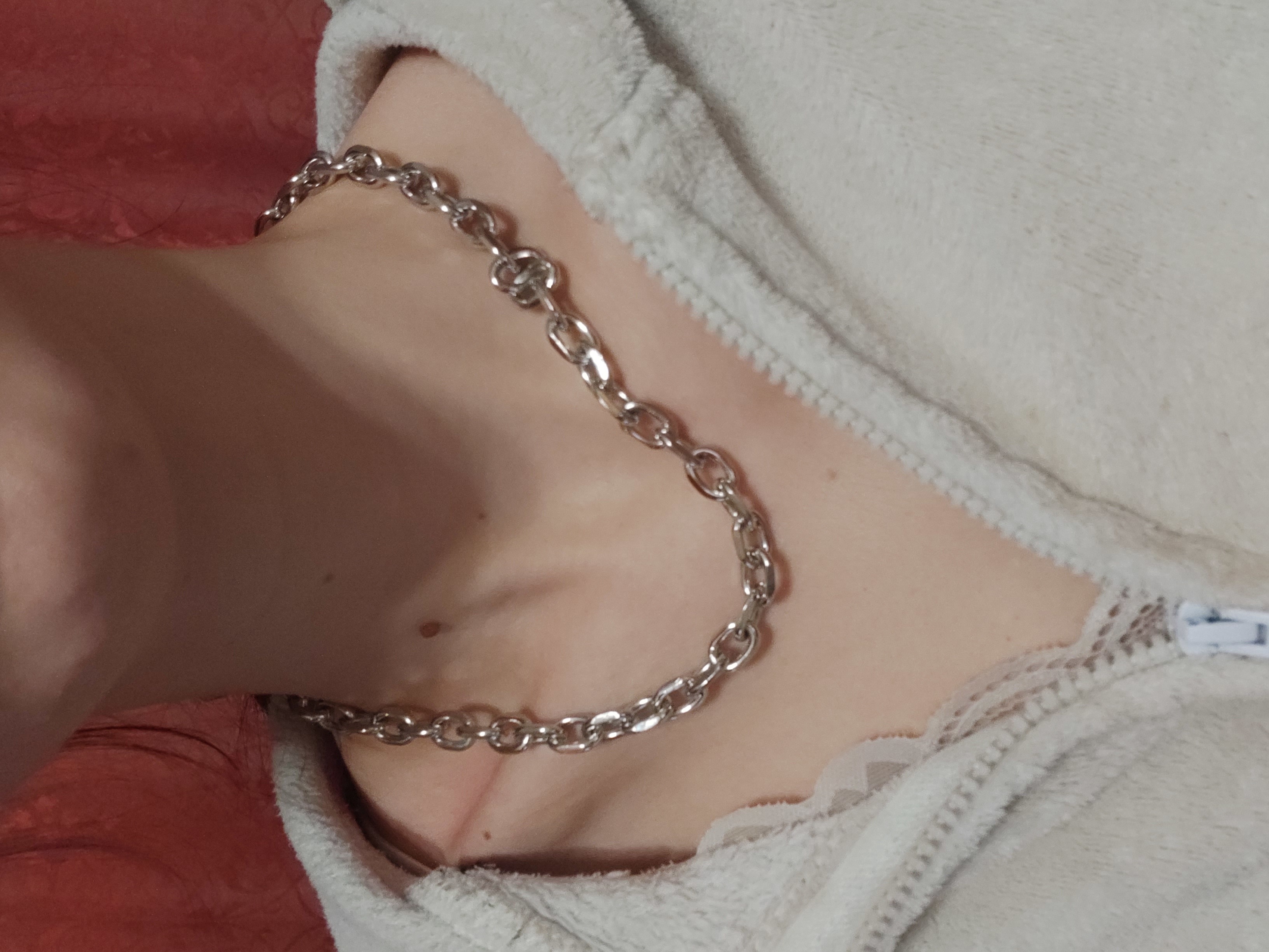 Фотография покупателя товара Колье «Цепь голден» плетёнка, цвет глянцевое серебро, 45 см - Фото 3