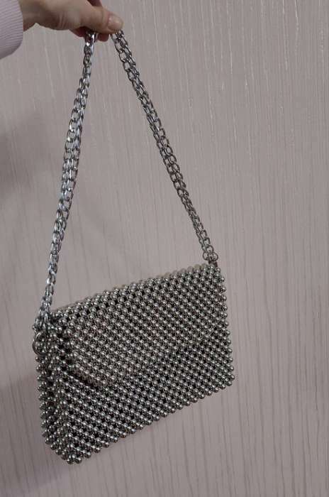 Фотография покупателя товара Цепочка для сумки, плоская, с карабинами, алюминиевая, 9 × 14 мм, 120 см, цвет серебряный