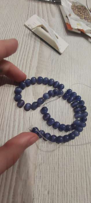 Фотография покупателя товара Бусины из натурального камня «Кошачий глаз» набор 50 шт., 1 шт. — 8 мм, белый - Фото 22