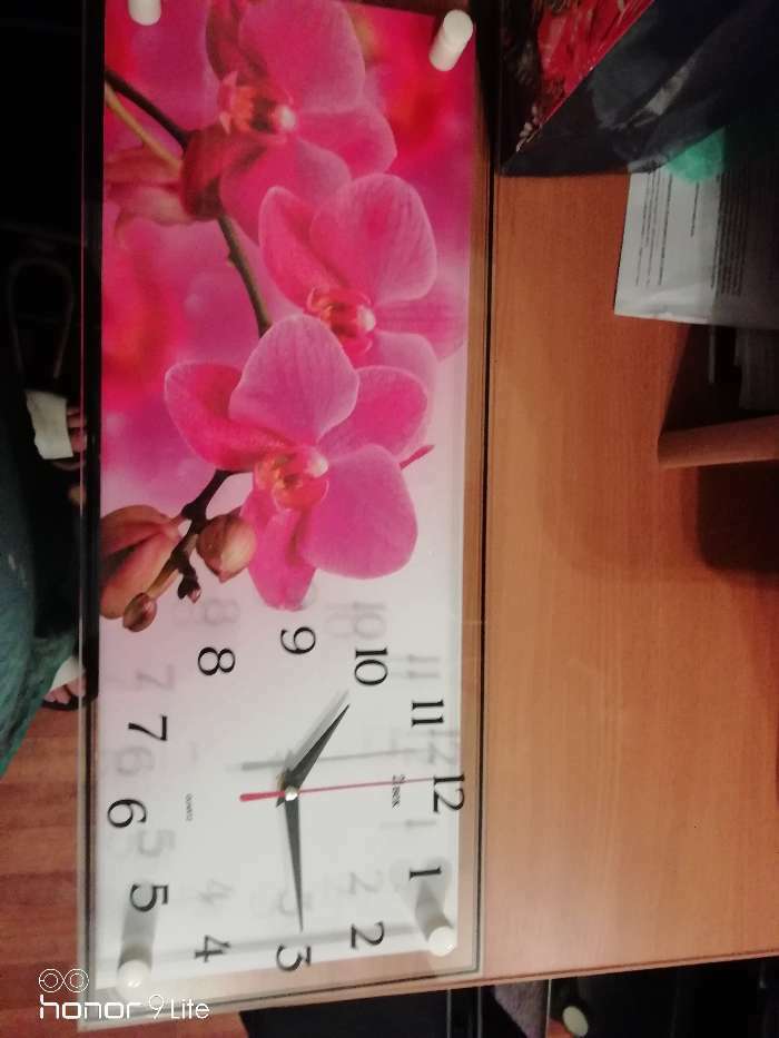 Фотография покупателя товара Часы-картина настенные, серия: Цветы, "Ветка розовых орхидей",  плавный ход, 20 х 50 см