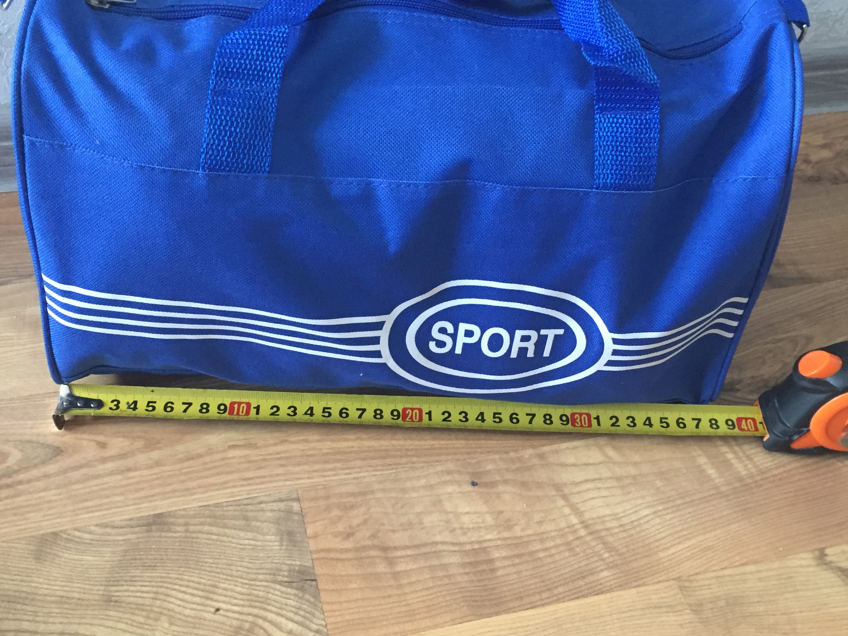 Фотография покупателя товара Сумка спортивная на молнии, длинный ремень, цвет синий - Фото 8