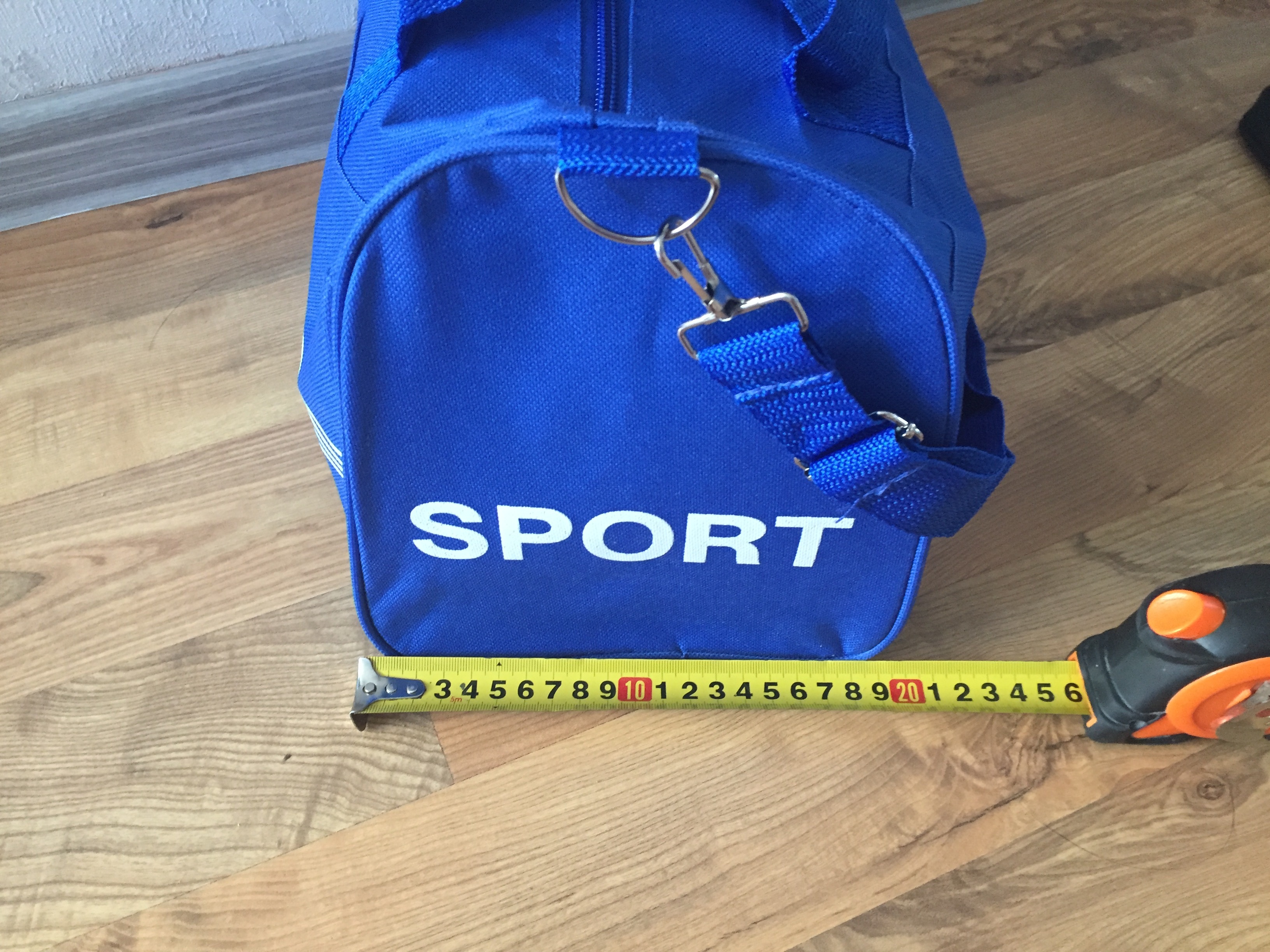 Фотография покупателя товара Сумка спортивная на молнии, длинный ремень, цвет синий