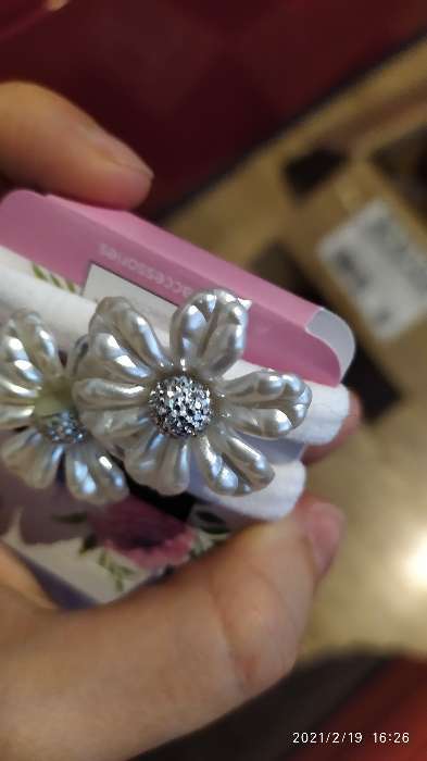 Фотография покупателя товара Резинка для волос "Лилия кружевная" (набор 2 шт) белый