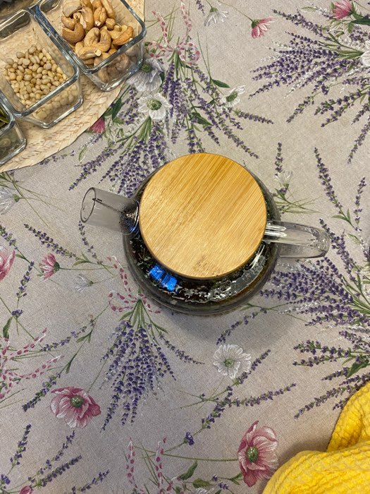 Фотография покупателя товара Чайник заварочный стеклянный с бамбуковой крышкой и металлическим фильтром BellaTenero «Эко», 1 л - Фото 1