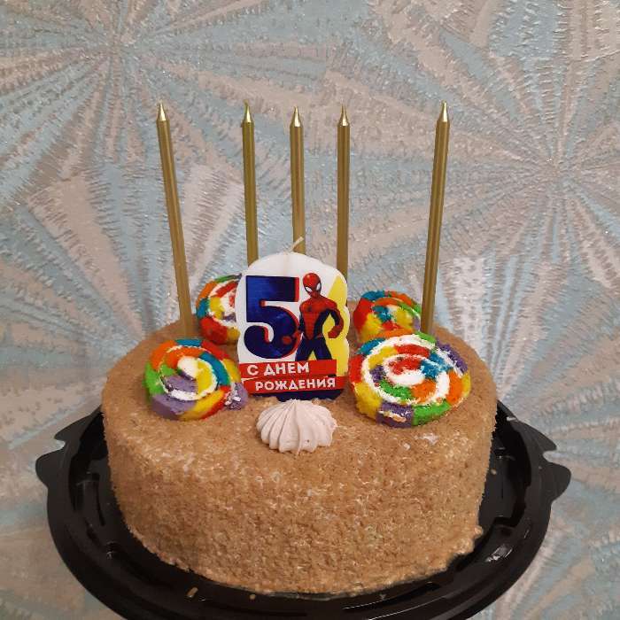 Фотография покупателя товара Свеча для торта "С Днем Рождения", цифра 6, Человек-паук - Фото 5