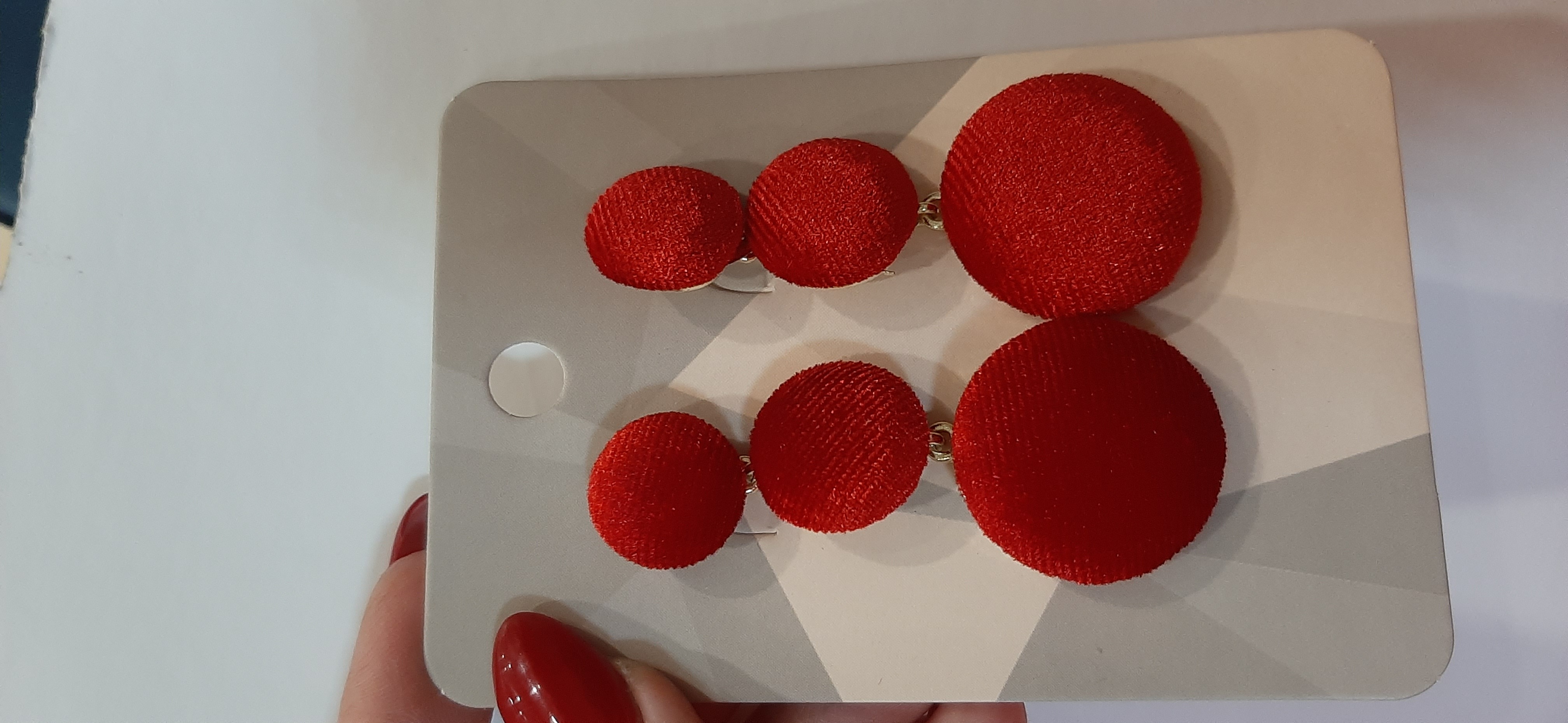 Фотография покупателя товара Серьги ассорти «Либеро» три диска, цвет красный в золоте - Фото 1