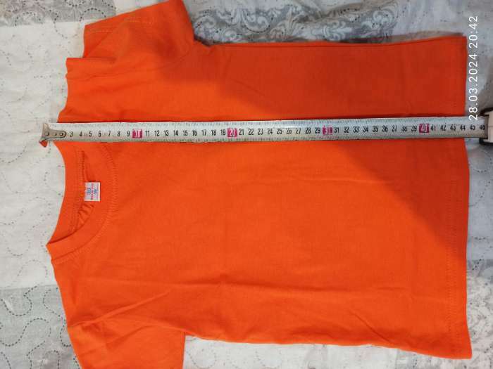 Фотография покупателя товара Футболка детская, цвет оранжевый, рост 104 см - Фото 1