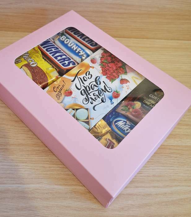 Фотография покупателя товара Коробка подарочная складная, упаковка, крышка - дно, с окном, розовая, 24×17×8 см - Фото 10