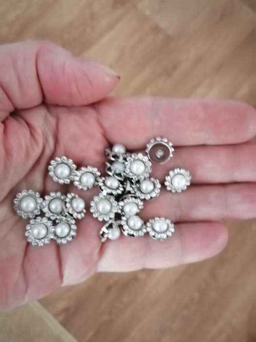 Фотография покупателя товара Кабошон с жемчугом, пришивной, d=11.7 мм, 20 шт., цвет серебряный - Фото 1