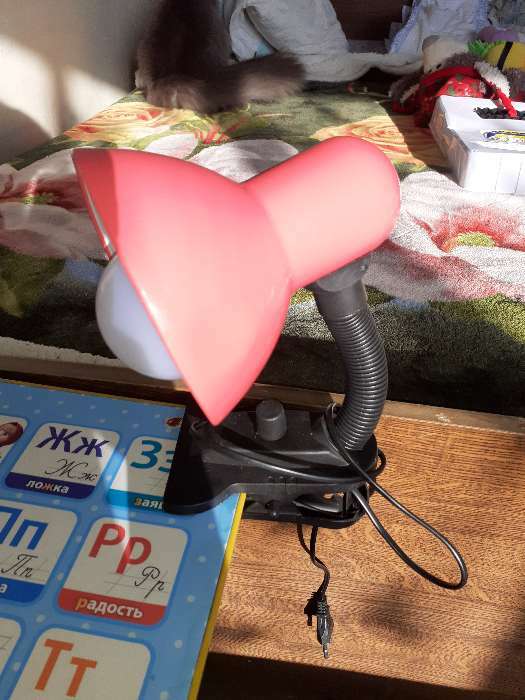 Фотография покупателя товара Лампа настольная Е27, светорегулятор (220В) розовая (108А) RISALUX - Фото 2