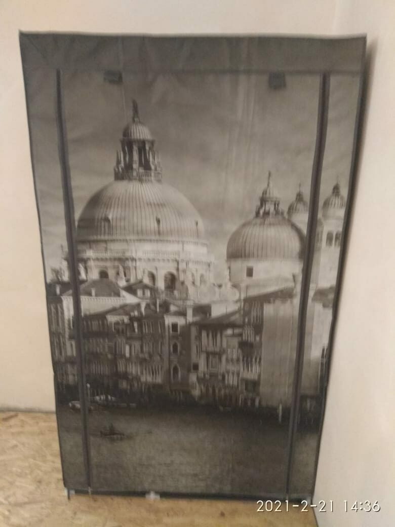 Фотография покупателя товара Шкаф для одежды «Венеция», 100×50×170 см, цвет серый - Фото 4