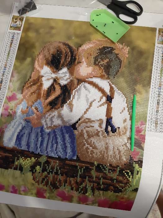 Фотография покупателя товара Алмазная мозаика с частичным заполнением «Первый поцелуй», 30 х 40 см, холст. Набор для творчества