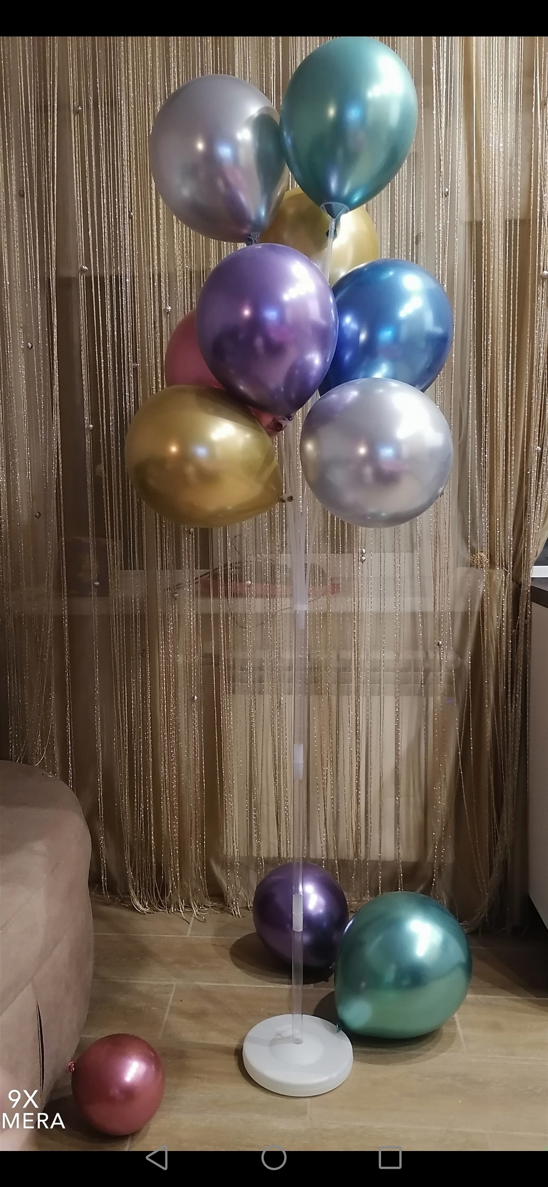 Фотография покупателя товара Стойка для воздушных шаров с подставкой под воду/песок на 7 шаров, высота 160 см