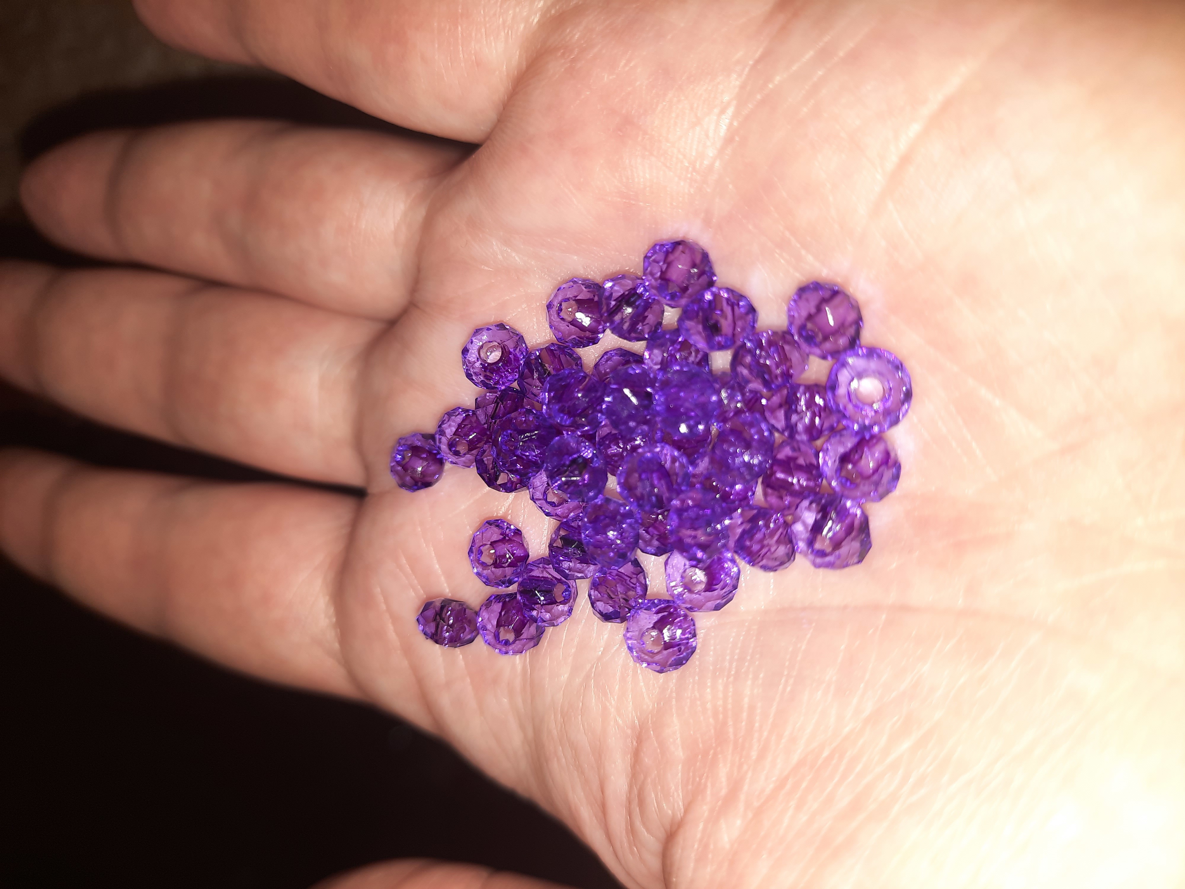 Фотография покупателя товара Бусины для творчества пластик "Кристалл с гранями фиолет" набор 20 гр 0,4х0,6х0,6 см