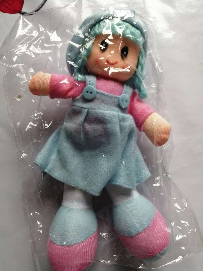 Фотография покупателя товара Мягкая игрушка «Кукла с хвостиками», в сарафане, полосатой кофте, цвета МИКС - Фото 2