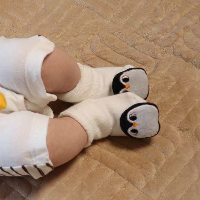 Фотография покупателя товара Набор носочки - погремушки «Пингвинчики», 2 шт, Крошка Я - Фото 1