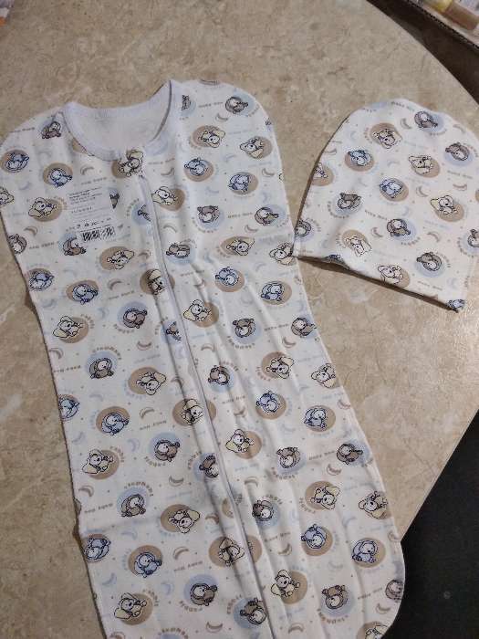 Фотография покупателя товара Пеленка на замке (кокон) + шапочка, 1008 И (1008 И, р-р 56-62, интерлок) - Фото 2