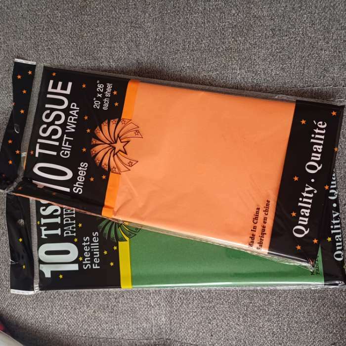 Фотография покупателя товара Бумага упаковочная тишью, оранжевая, 50 см х 66 см - Фото 1