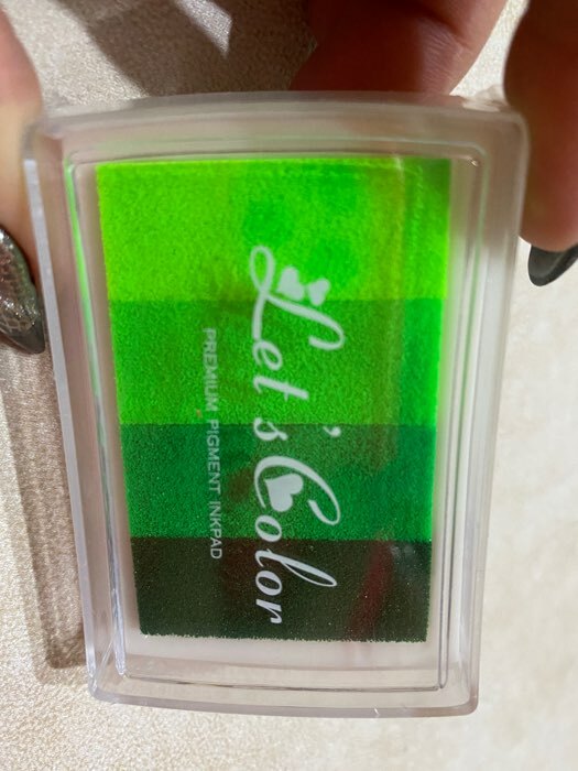 Фотография покупателя товара Штемпельная подушка 4 цвета "Зелёная палитра" 7,8х5,5х1,8 см - Фото 1