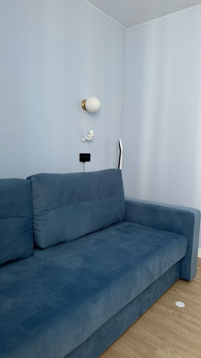 Фотография покупателя товара Прямой диван «Ритм 1», механизм еврокнижка, ППУ, велюр, цвет синий - Фото 3
