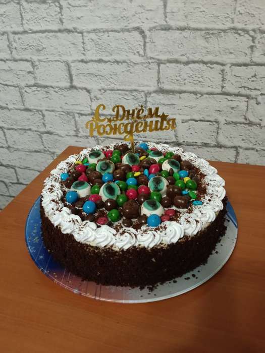 Фотография покупателя товара Топпер для торта «С днем рождения», золотой - Фото 2