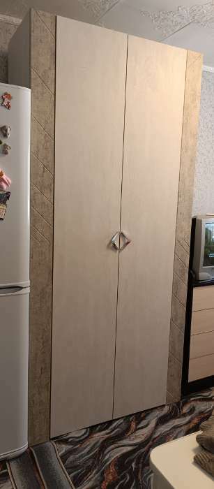 Фотография покупателя товара Шкаф для одежды «Амели 13.133», 1080×513×2300 мм, цвет шелковый камень/бетон чикаго бежевый - Фото 1