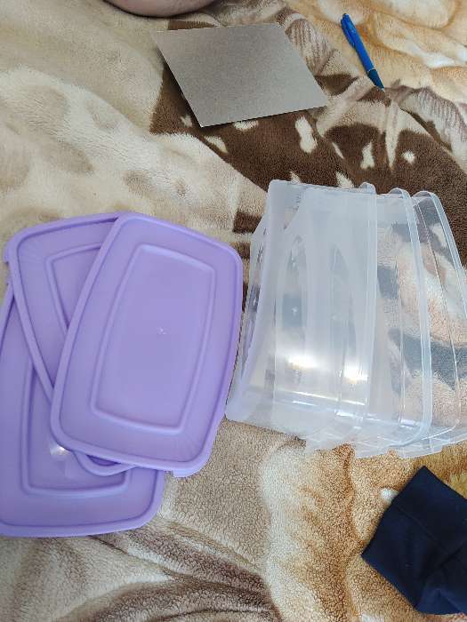 Фотография покупателя товара Набор контейнеров пищевых «Каскад»,3 шт, 1 л, цвет МИКС