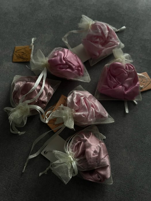 Фотография покупателя товара Мешочек подарочный органза бежевый «С любовью», с шильдиком, 7×9 см ±1.5 см - Фото 1