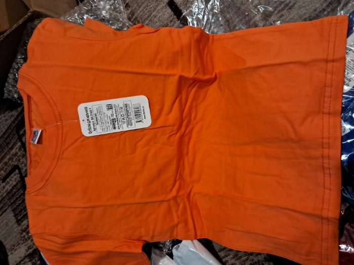 Фотография покупателя товара Футболка детская, цвет оранжевый, рост 116 см - Фото 2