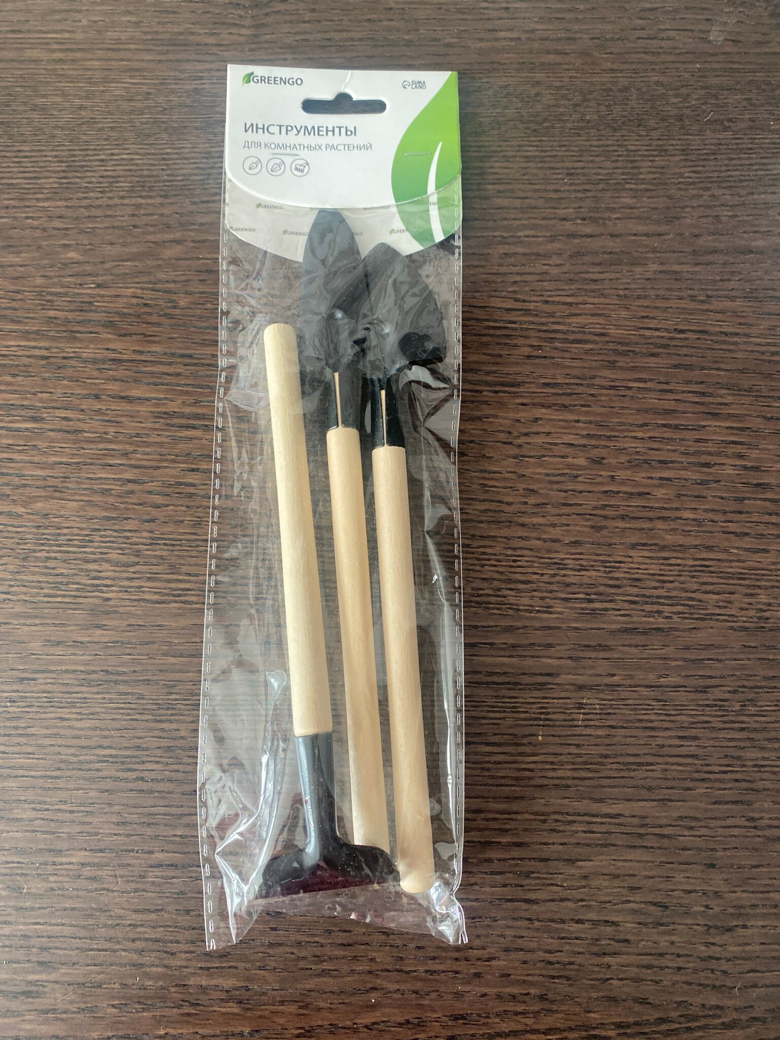 Фотография покупателя товара Набор садового инструмента, 3 предмета: грабли, 2 лопатки, длина 24 см, деревянные ручки - Фото 2