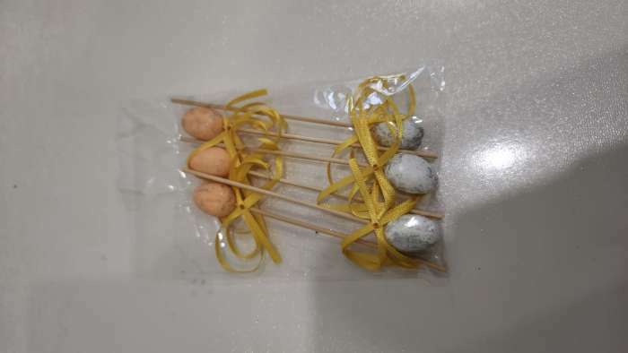 Фотография покупателя товара Шпажки яйцо с бантиком, МИКС, набор 6 шт. - Фото 1