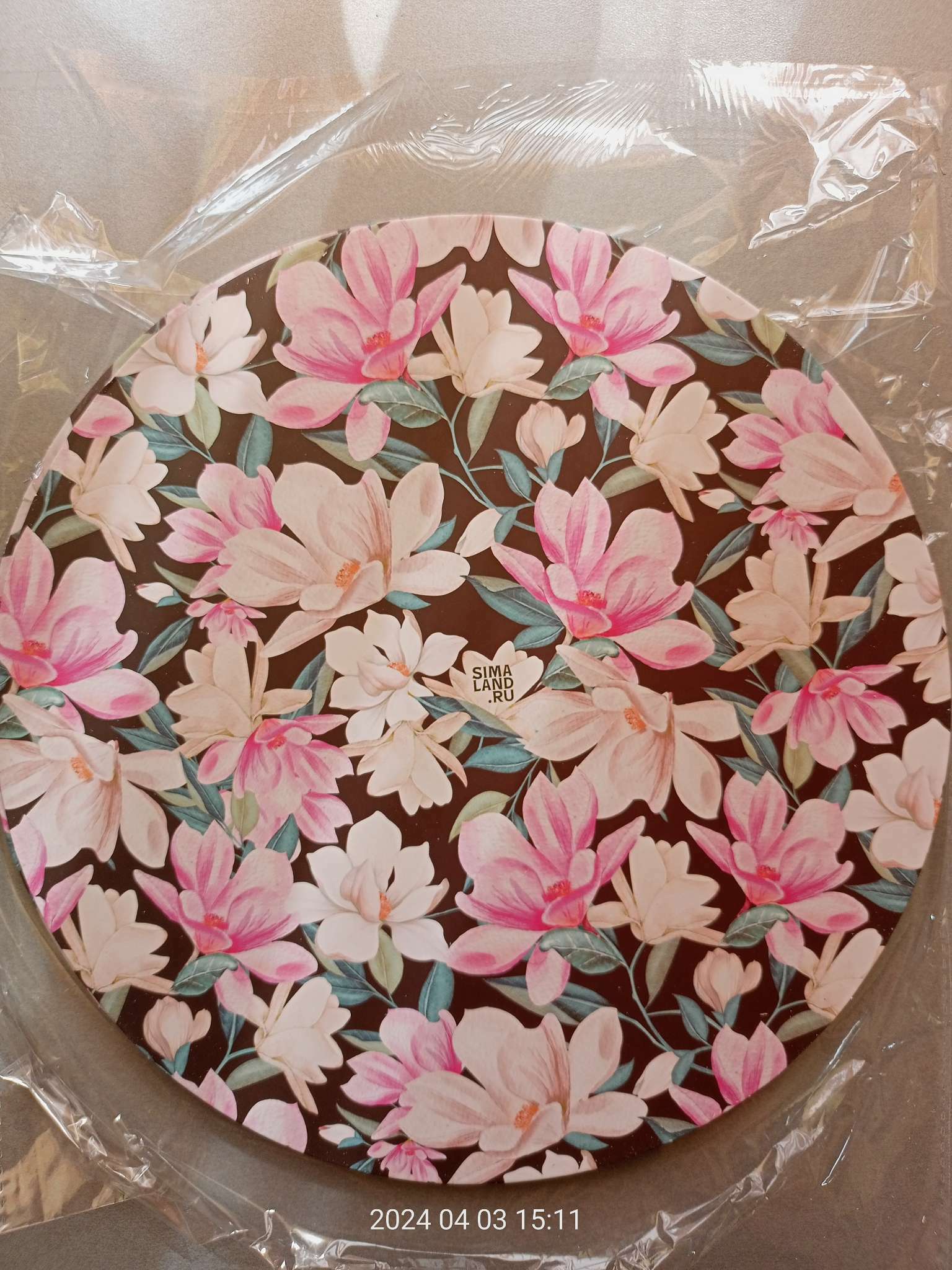 Фотография покупателя товара Подложка под торт усиленная, кондитерская упаковка, «Цветы», 26 см, 2,5 мм - Фото 1