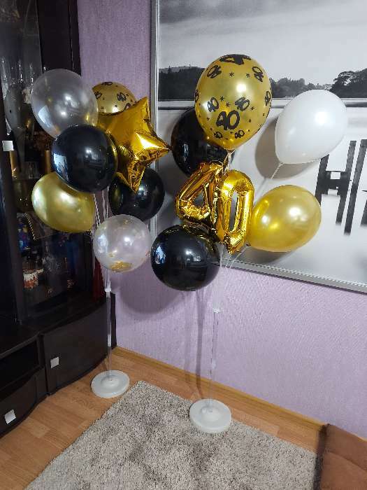 Фотография покупателя товара Набор шаров для украшения праздника "Яркий", латекс, фольга, с конфетти, набор 10 шт.