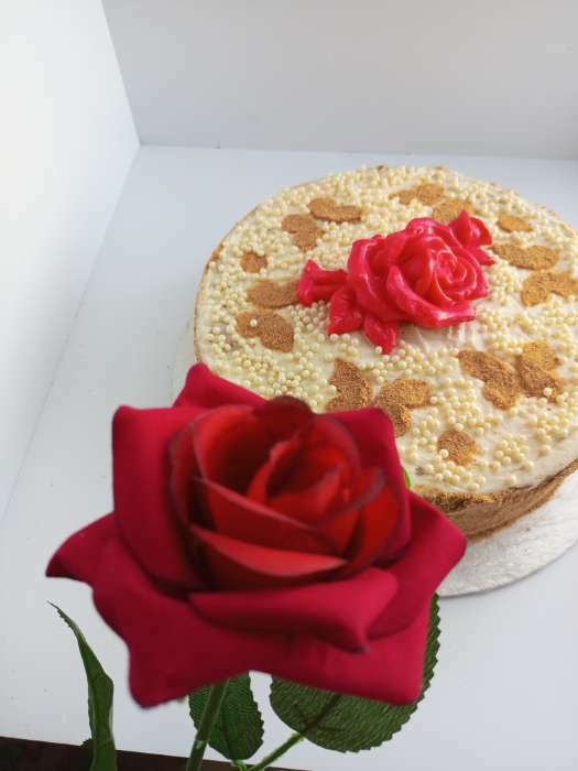 Фотография покупателя товара Цветы искусственные "Роза" 56 см d-8,5 см, белый - Фото 5