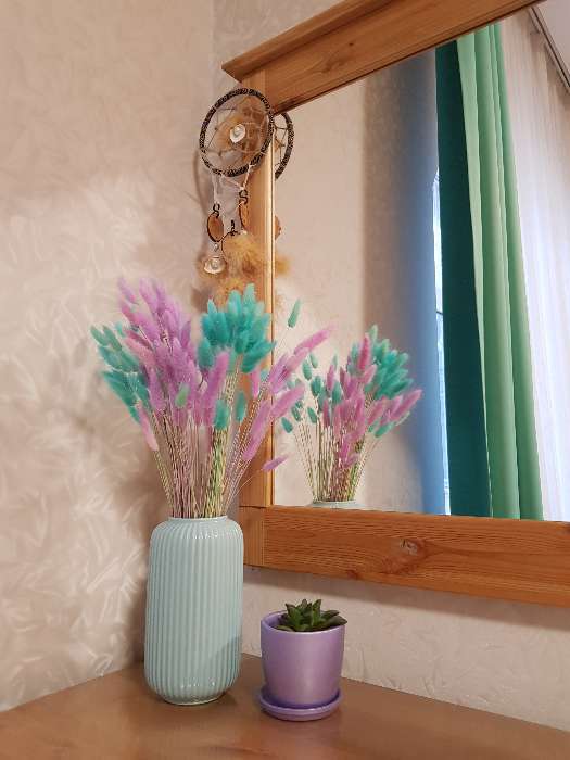 Фотография покупателя товара Сухие цветы лагуруса, набор: max 60 шт., цвет голубой