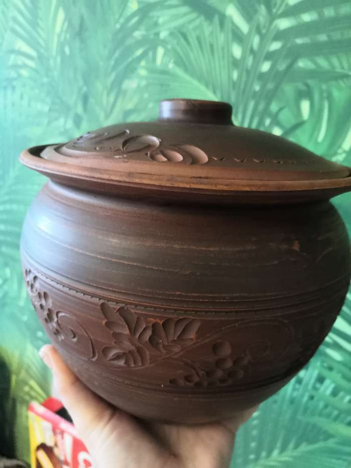 Фотография покупателя товара Горшок духовой "Круглый", декор, красная глина, 3.5 л, ручная работа - Фото 3