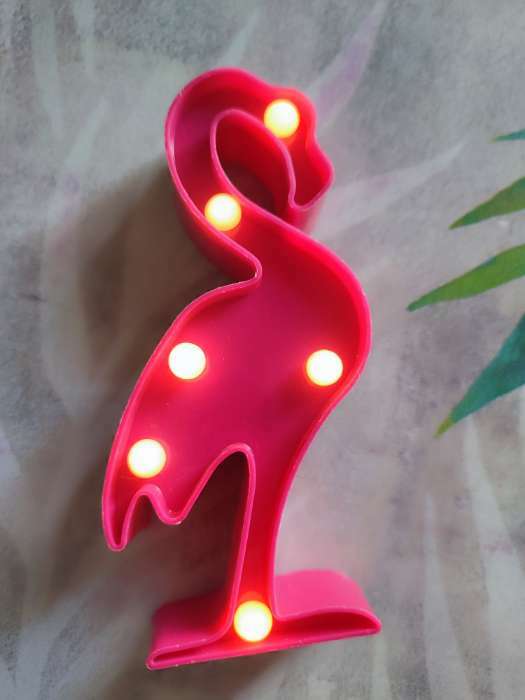 Фотография покупателя товара Ночник "Фламинго" 5 LED батарейки 3xААА розовый 7,5х3х15,3 см RISALUX - Фото 1