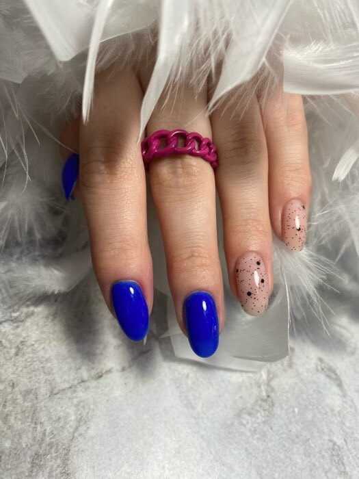 Фотография покупателя товара Кольцо «Цепь», синее, безразмерное - Фото 1