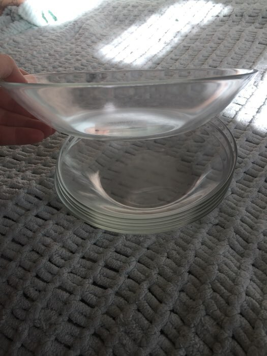 Фотография покупателя товара Тарелка глубокая стеклянная «Симпатия», 800 мл, d=20,8 см