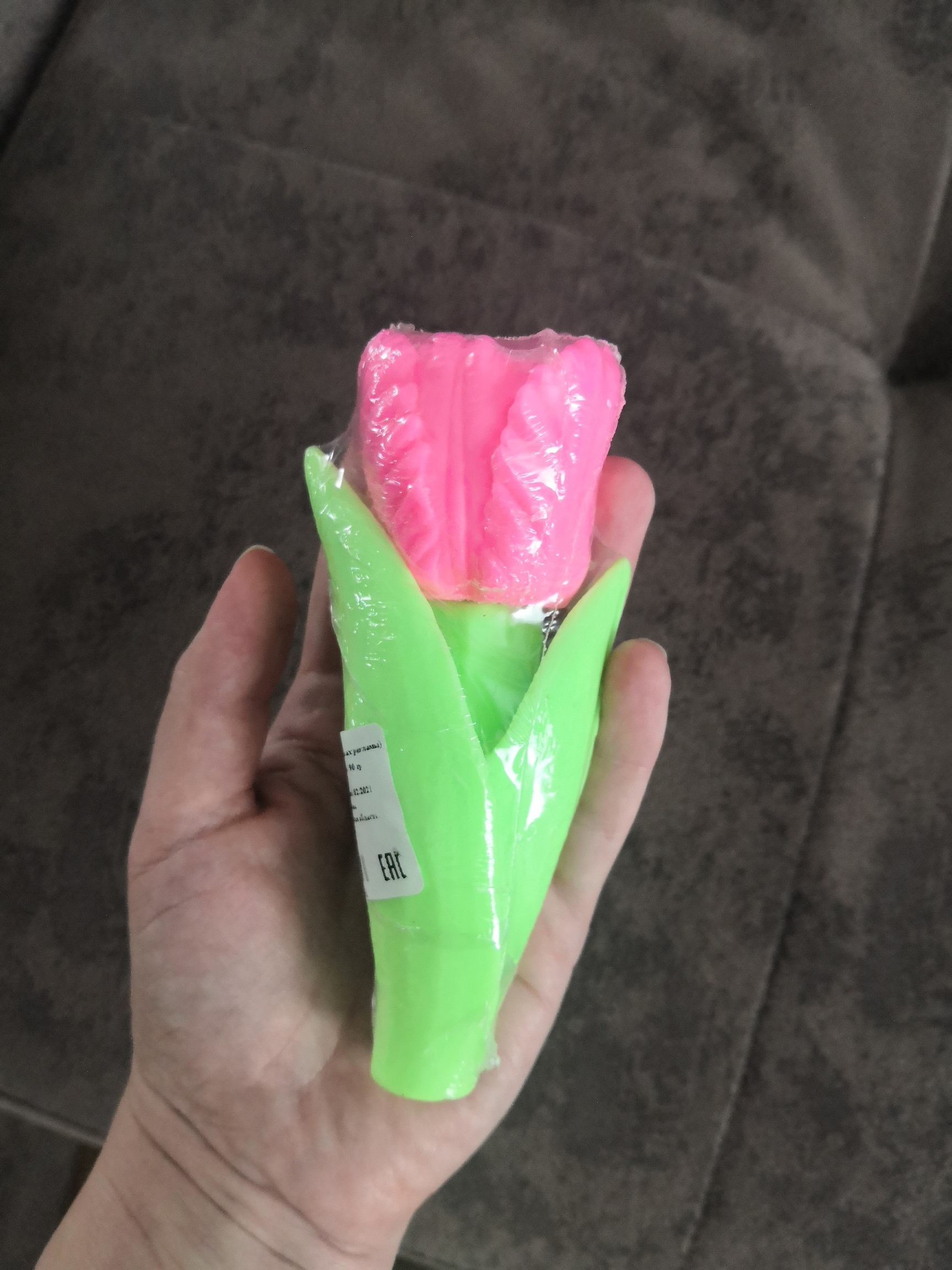 Фотография покупателя товара Фигурное мыло "Тюльпан на ножке" розовый, 90гр - Фото 3