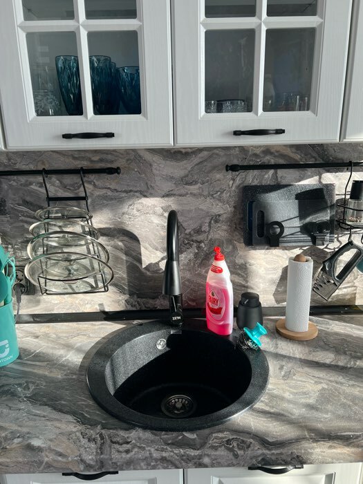 Фотография покупателя товара Мойка кухонная из камня Dr.Gans «Гала G510», d=510 мм, цвет чёрный - Фото 1