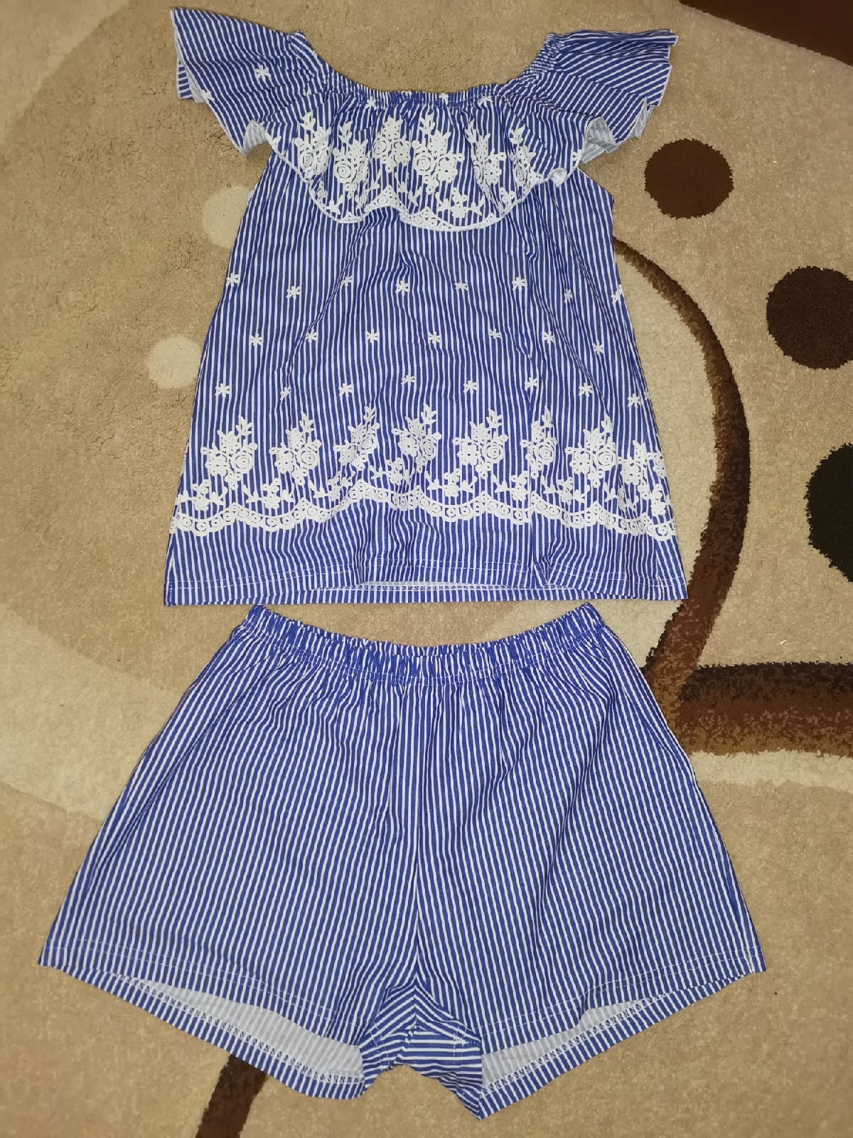 Фотография покупателя товара Комплект «Шик» женский (топ, шорты) цвет бело-голубой, размер 44 - Фото 2